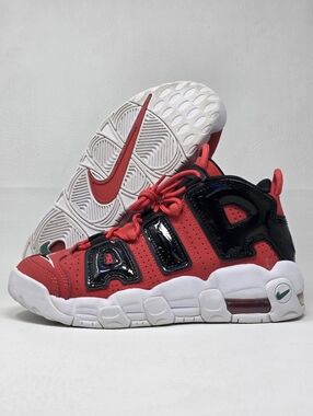 Nike Air More Uptempo Boys Size 6Y Red Black Walking Basketball Shoes Sneakers